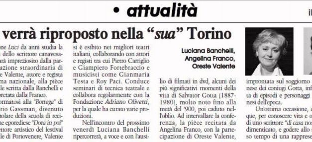 SALVATOR GOTTA VERRA’ RIPROPOSTO NELLA SUA “TORINO”- di VIGLIO Elisa