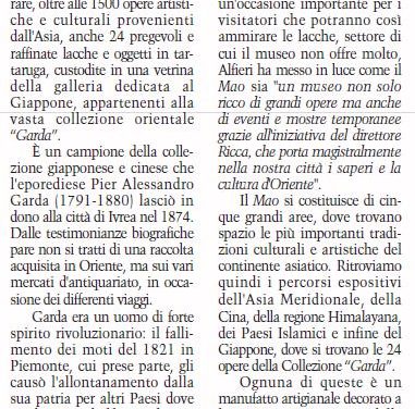 FINO AL 16 GENNAIO LE LACCHE DEL “GARDA” AL MAO TORINESE- di CIMMINO Noemi