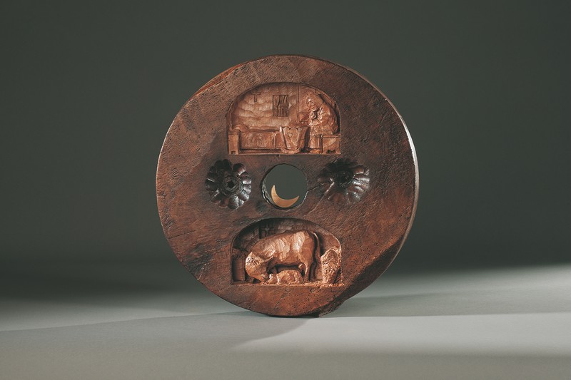 le due madri di Silvano Ferretti (noce antico) Chiesa San Lorenzo Ao