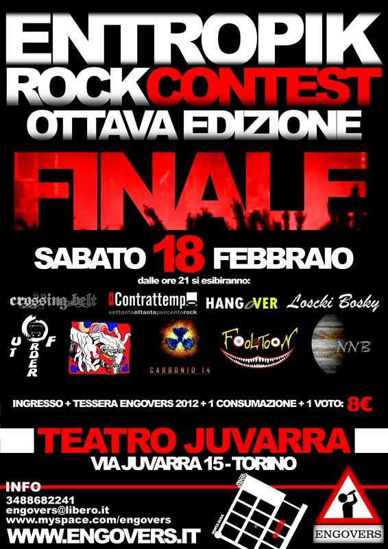 locandina finale Entropik RockContest, Teatro Juvarra, Torino 