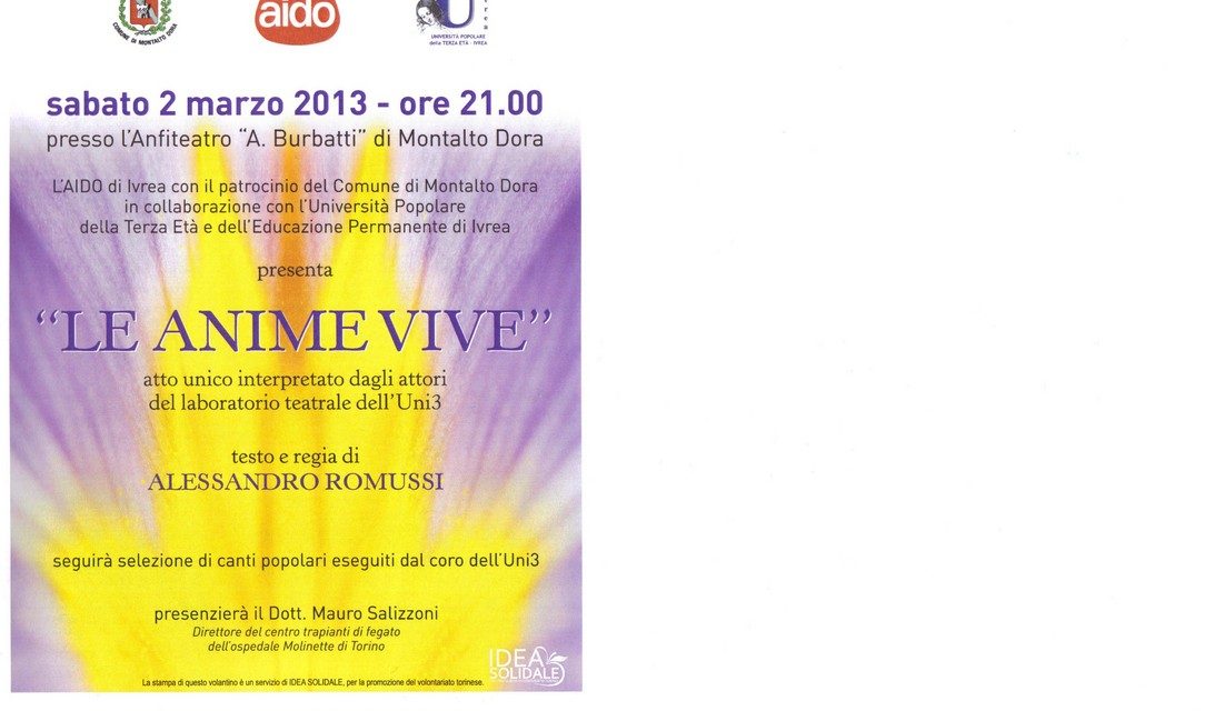 MONTALTO DORA – SALIZZONI ALLO SPETTACOLO TEATRALE PER OFFERTA AIDO – OLDANO G.