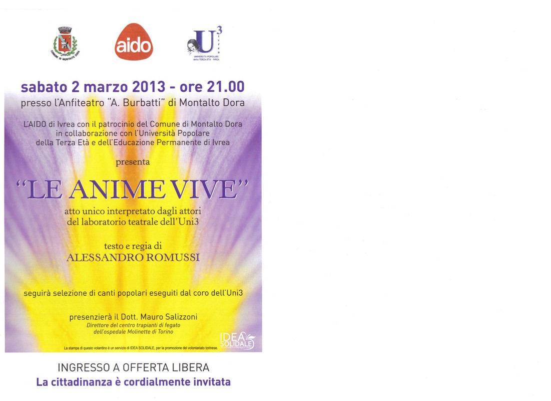 Locandina spettacolo AIDO Aido-salizzoni