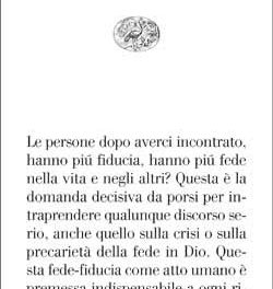 FEDE E FIDUCIA, ELEMENTI NECESSARI PER UNA SOCIETA’ MIGLIORE-BRUNETTI Lorenzo