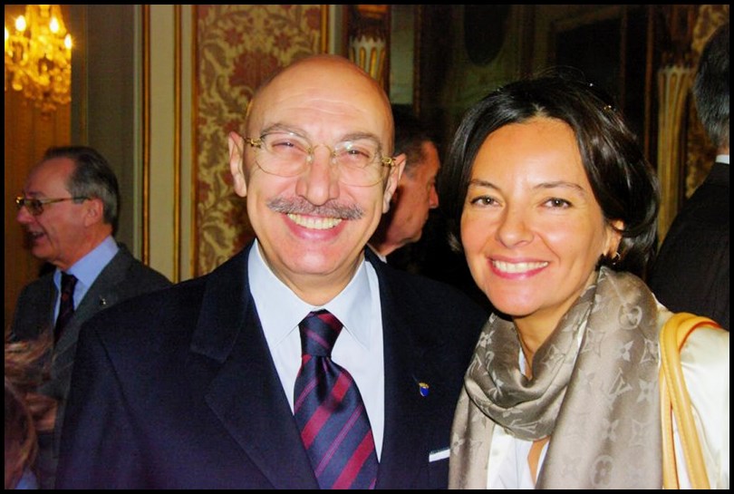 Il Pres. Associazione Amici di Palazzo Cusani Gen. Giovanni Fantasia con Michela Ferrari