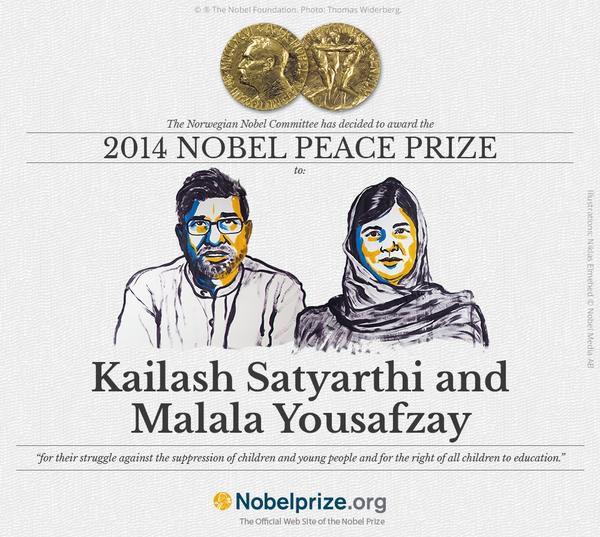 MALALA YOUSAFZAY E KAILASH SATYARTHI RICEVONO IL NOBEL PER LA PACE 2014-TALARICO Davide